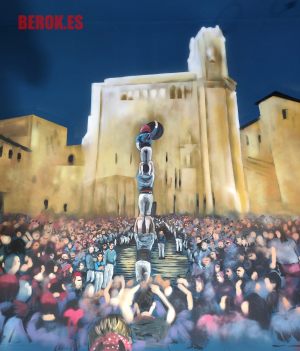 Graffiti Castellers Girona Marrecs De Salt Mural Artista Restaurante Gerona 300x100000